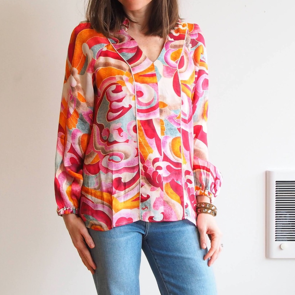 Chufy Full Blouse, Hem OrangeSmall NWT